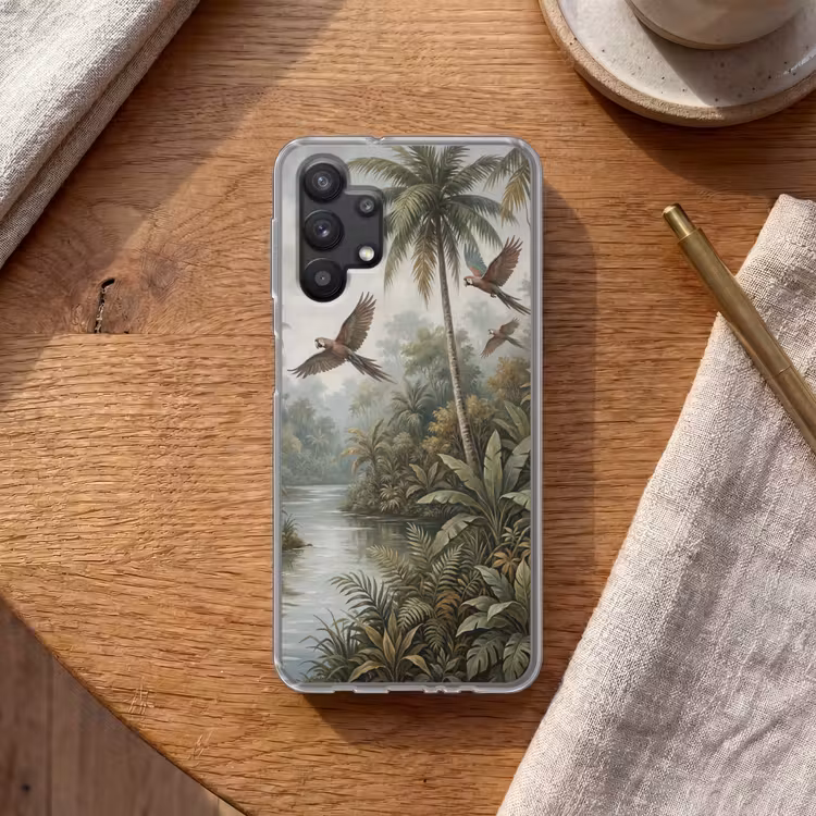 Vogel - Vliegend - Tropisch - Landschap - Klassiek Telefoonhoesje Samsung Galaxy A32 5G klein -sfeer1
