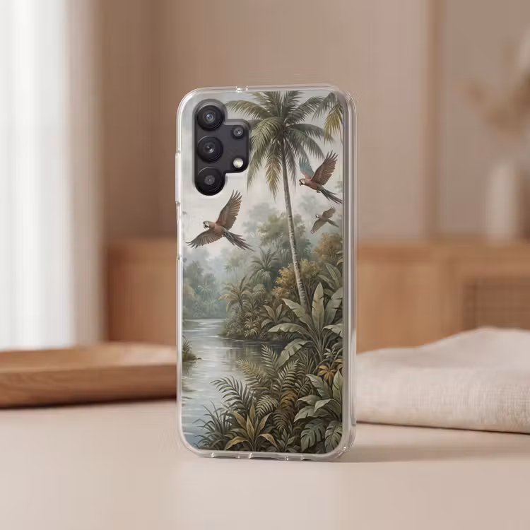 Vogel - Vliegend - Tropisch - Landschap - Klassiek Telefoonhoesje Samsung Galaxy A32 5G klein -sfeer2