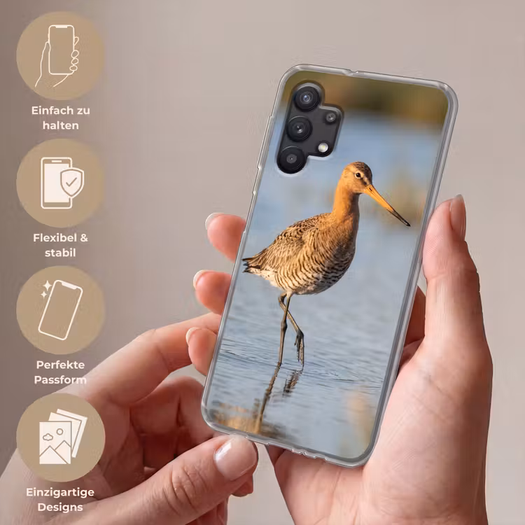 Vogel - Steltloper - Water - Natuur Telefoonhoesje Samsung Galaxy A32 5G klein -sfeer3_DE