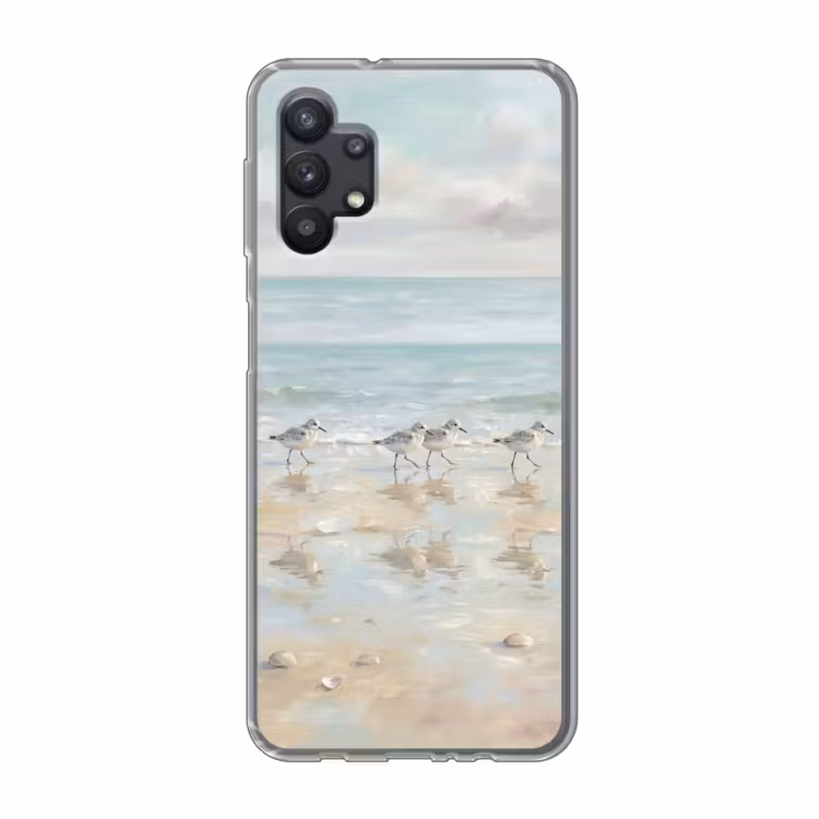 Vogels - Strand - Zee Telefoonhoesje Samsung Galaxy A32 5G klein -3d