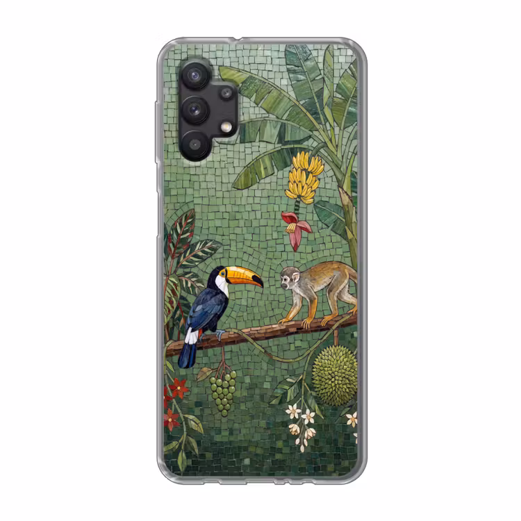 Vogel - Dier - Jungle - Mozaïek - Natuur Telefoonhoesje Samsung Galaxy A32 5G klein -3d