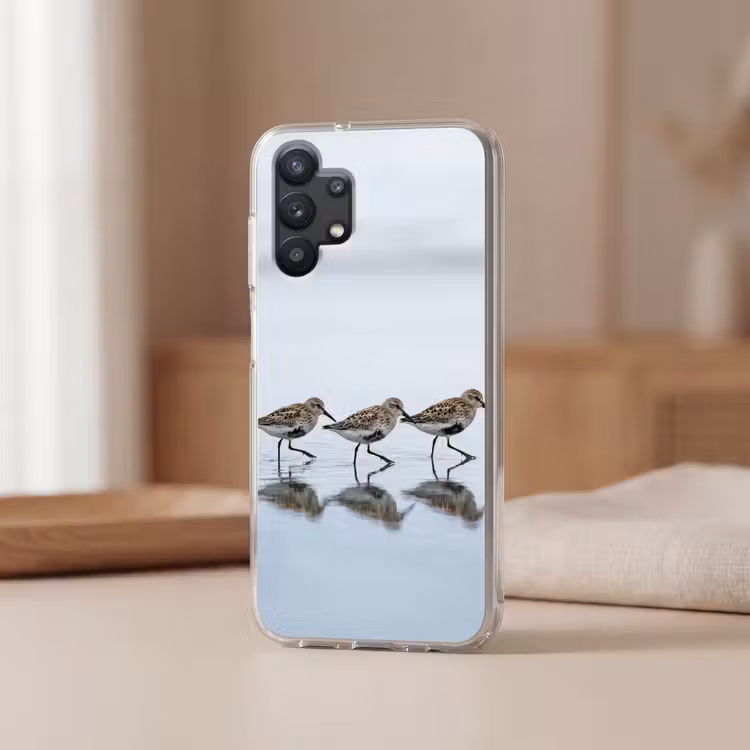 Vogels - Water - Grijs Telefoonhoesje Samsung Galaxy A32 5G klein -sfeer2