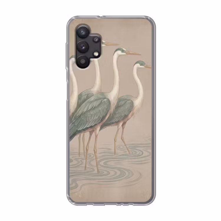 Vogel - Water - Natuur - Vintage Telefoonhoesje Samsung Galaxy A32 5G klein -3d
