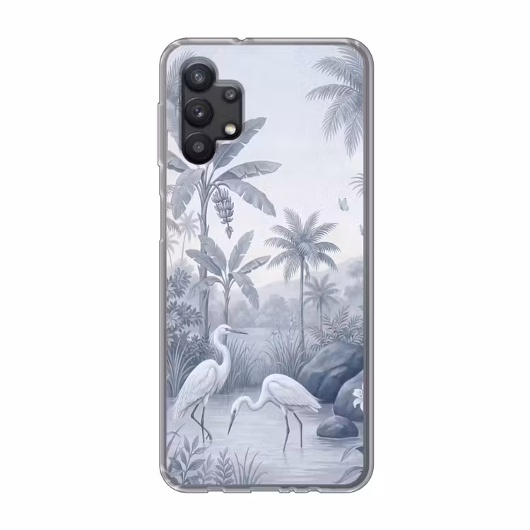 Vogel - Water - Tropisch - Natuur - Blauw Telefoonhoesje Samsung Galaxy A32 5G klein -3d