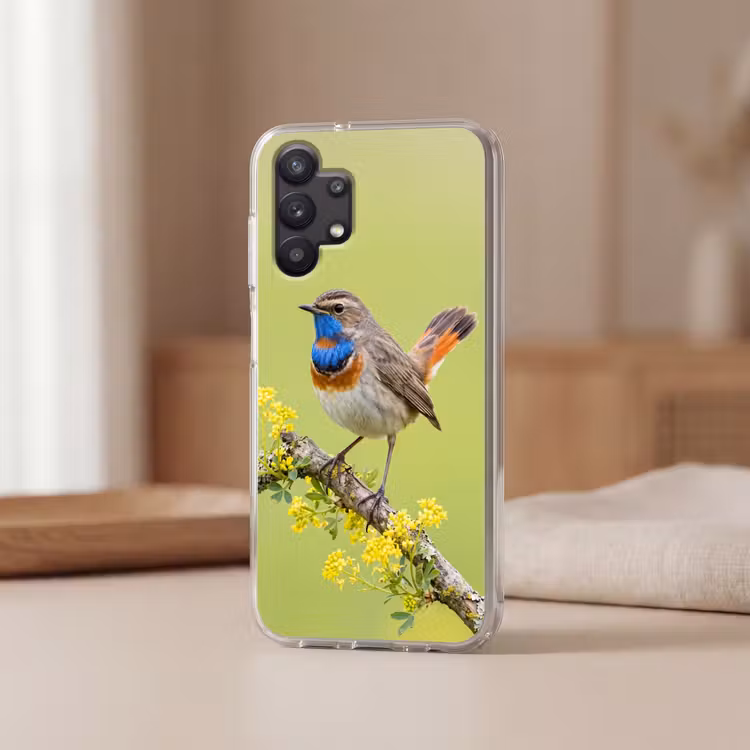 Vogel - Tak - Natuur - Kleurrijk Telefoonhoesje Samsung Galaxy A32 5G klein -sfeer2