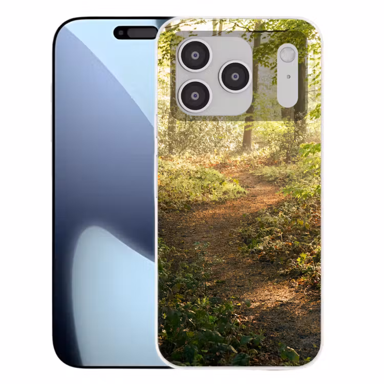 Bos - Bomen - Pad - Zon - Planten - Bladeren - Natuur Telefoonhoesje iPhone 17 Pro klein -3d