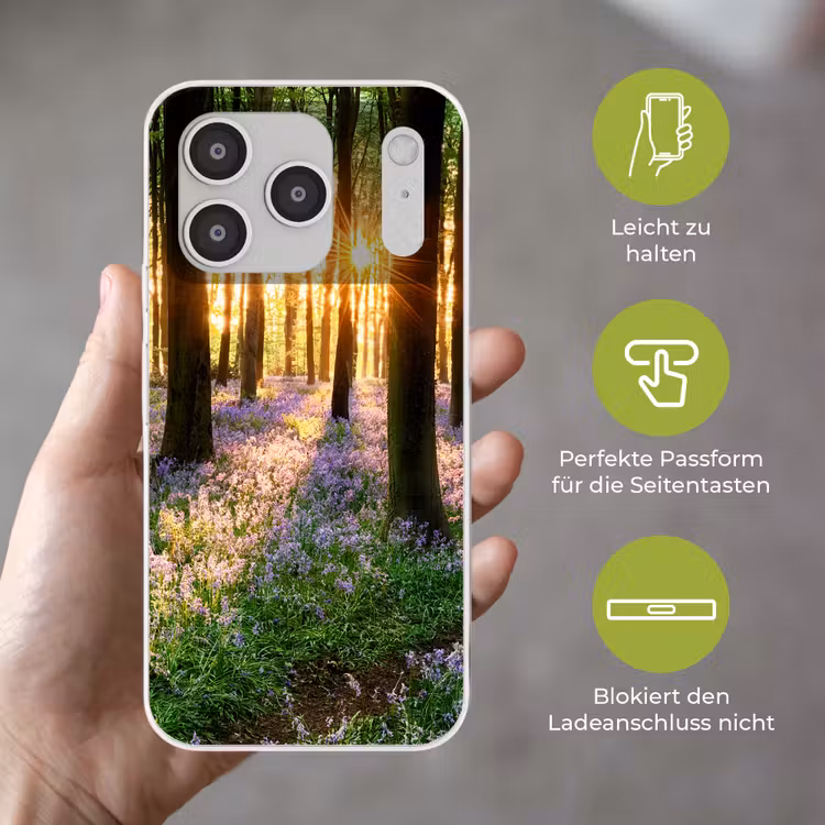 Bos - Bloemen - Lavendel - Zon - Paars - Natuur Telefoonhoesje iPhone 17 Pro klein -sfeer3_DE