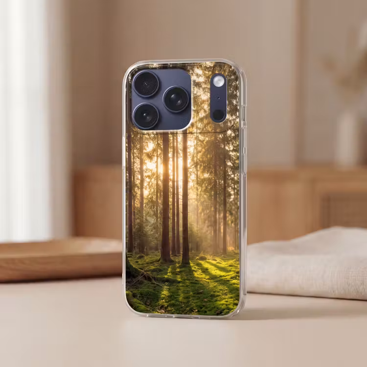 Bos - Gras - Zonlicht Telefoonhoesje iPhone 17 Pro klein -sfeer2