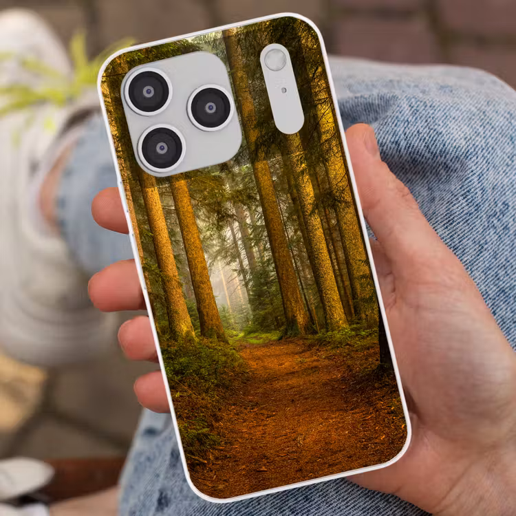 Bos - Natuur - Bomen - Landschap - Bladeren Telefoonhoesje iPhone 17 Pro klein -sfeer2