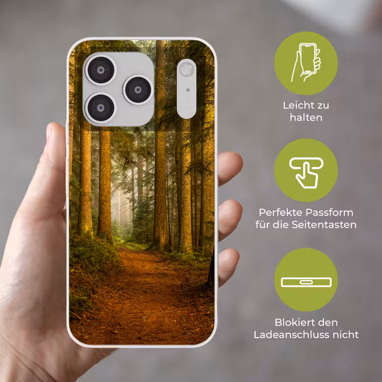 Bos - Natuur - Bomen - Landschap - Bladeren Telefoonhoesje iPhone 17 Pro klein -sfeer3_DE