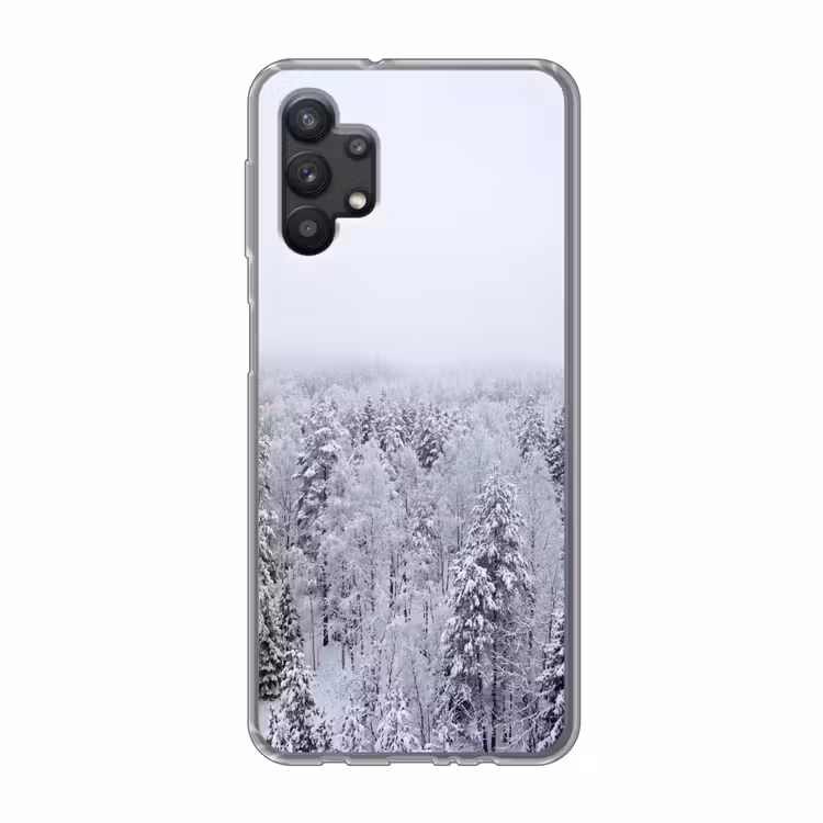 Bos - Sneeuw - Winter - Natuur - Wit Telefoonhoesje Samsung Galaxy A32 5G klein -3d