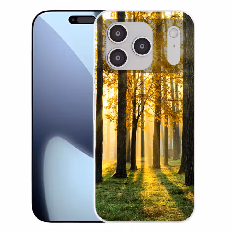 Bos - Zon - Bomen - Gras - Landschap - Natuur Telefoonhoesje iPhone 17 Pro klein -3d
