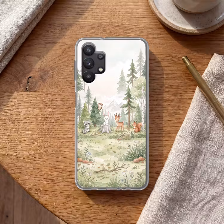 Bos - Dieren - Groen Telefoonhoesje Samsung Galaxy A32 5G klein -sfeer1