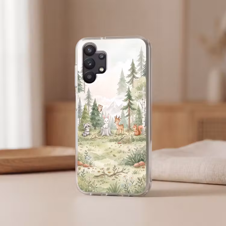 Bos - Dieren - Groen Telefoonhoesje Samsung Galaxy A32 5G klein -sfeer2