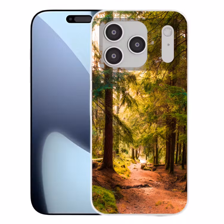 Bos - Pad - Bomen - Groen - Zon - Natuur Telefoonhoesje iPhone 17 Pro klein -3d