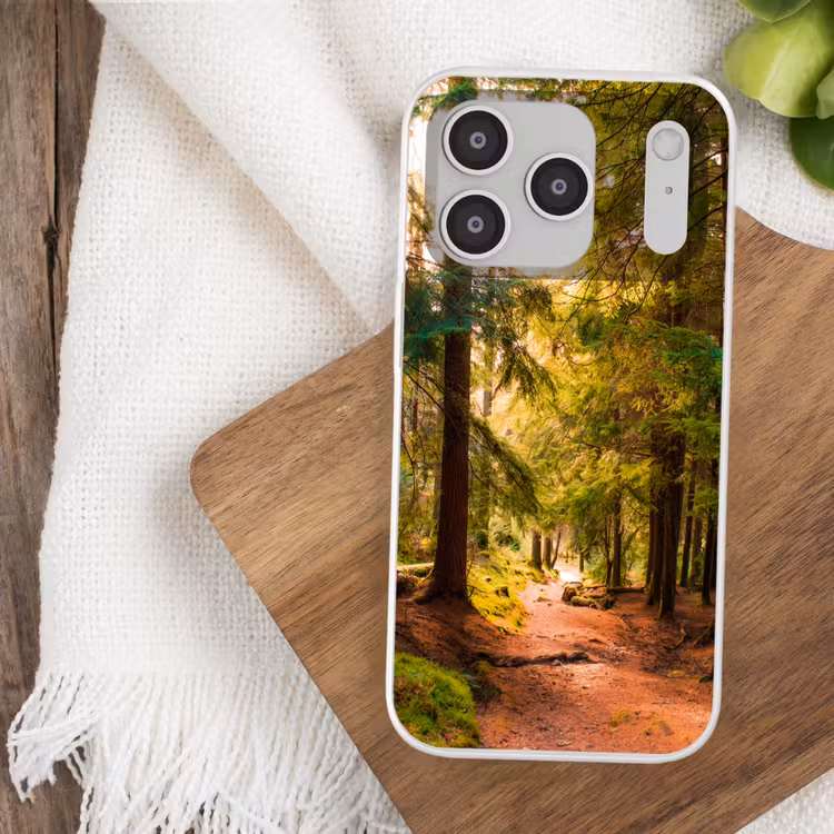 Bos - Pad - Bomen - Groen - Zon - Natuur Telefoonhoesje iPhone 17 Pro klein -sfeer1