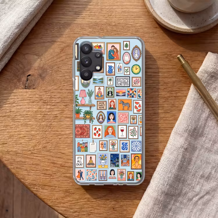 Wanddecoratie - Collectie - Huis - Illustratief - Kleurrijk Telefoonhoesje Samsung Galaxy A32 5G klein -sfeer1