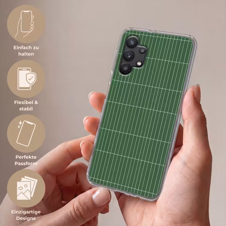Wandtegel - Verticaal - Donkergroen Telefoonhoesje Samsung Galaxy A32 5G klein 346 -sfeer3_DE