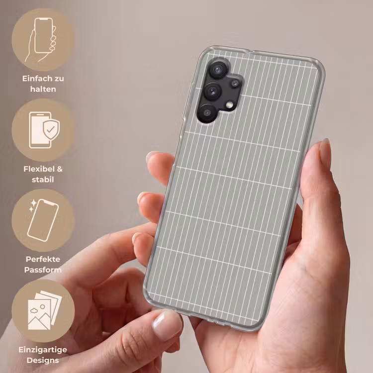 Wandtegel - Verticaal - Lichtgrijs Telefoonhoesje Samsung Galaxy A32 5G klein 346 -sfeer3_DE
