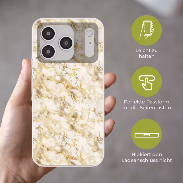 Warm - Gouden - Marmer - Patroon Telefoonhoesje iPhone 17 Pro klein 878 -sfeer3_DE