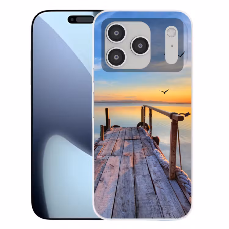 Water - Steiger - Vogels - Zonsondergang - Horizon Telefoonhoesje iPhone 17 Pro klein -3d