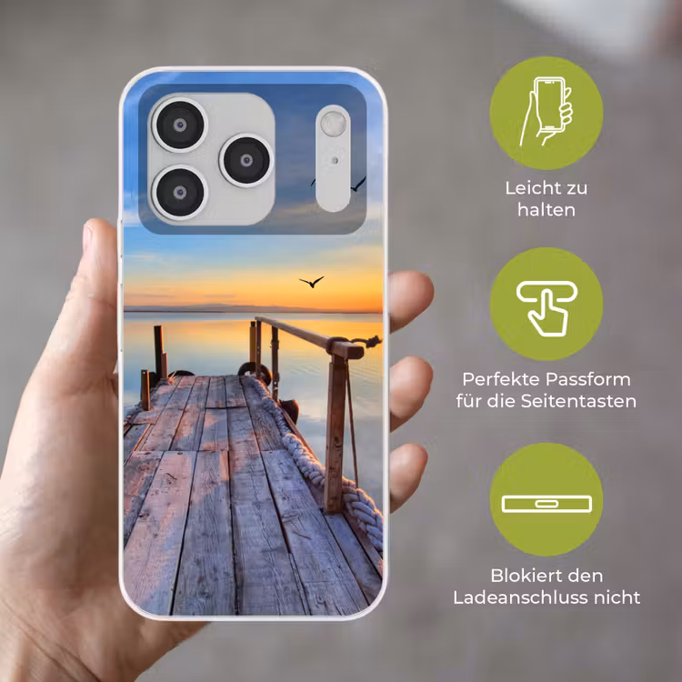 Water - Steiger - Vogels - Zonsondergang - Horizon Telefoonhoesje iPhone 17 Pro klein -sfeer3_DE