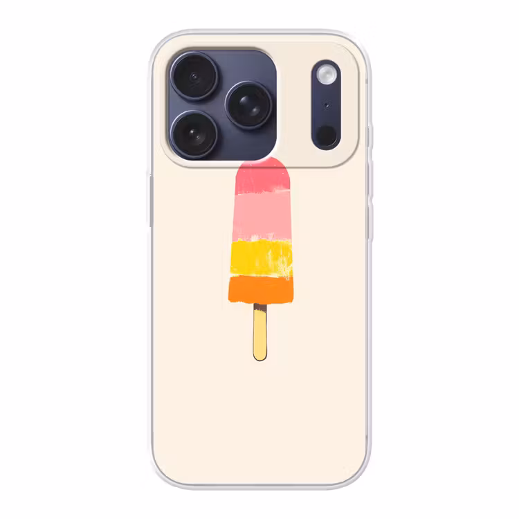 Waterijsje - Retro - Stokje - Roze Telefoonhoesje iPhone 17 Pro klein -3d