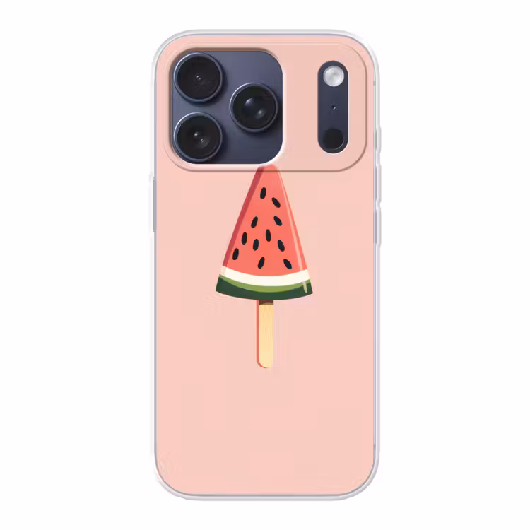 Watermeloen - Ijsje - Pitjes - Rood Telefoonhoesje iPhone 17 Pro klein -3d
