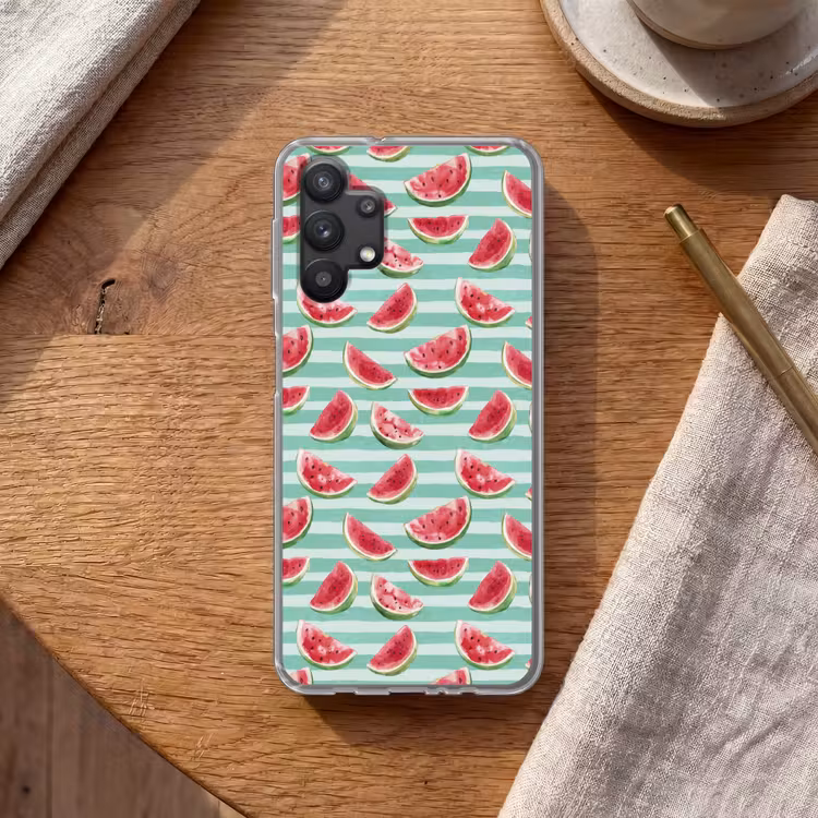 Watermeloen - Strepen - Groen Telefoonhoesje Samsung Galaxy A32 5G klein 346 -sfeer1