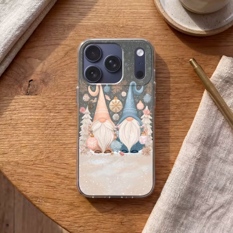 Kerst - Gnomen - Pastel Telefoonhoesje iPhone 17 Pro klein -sfeer1