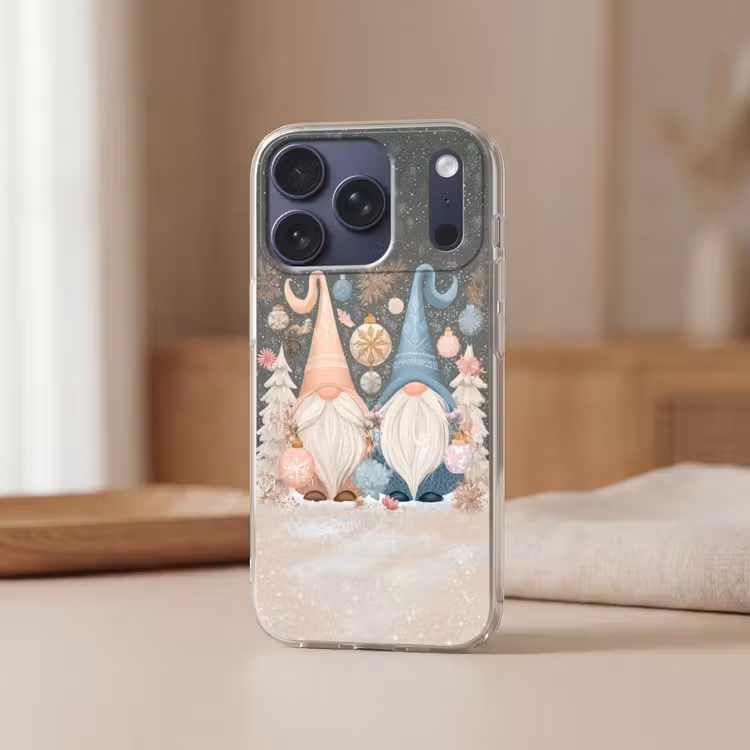 Kerst - Gnomen - Pastel Telefoonhoesje iPhone 17 Pro klein -sfeer2