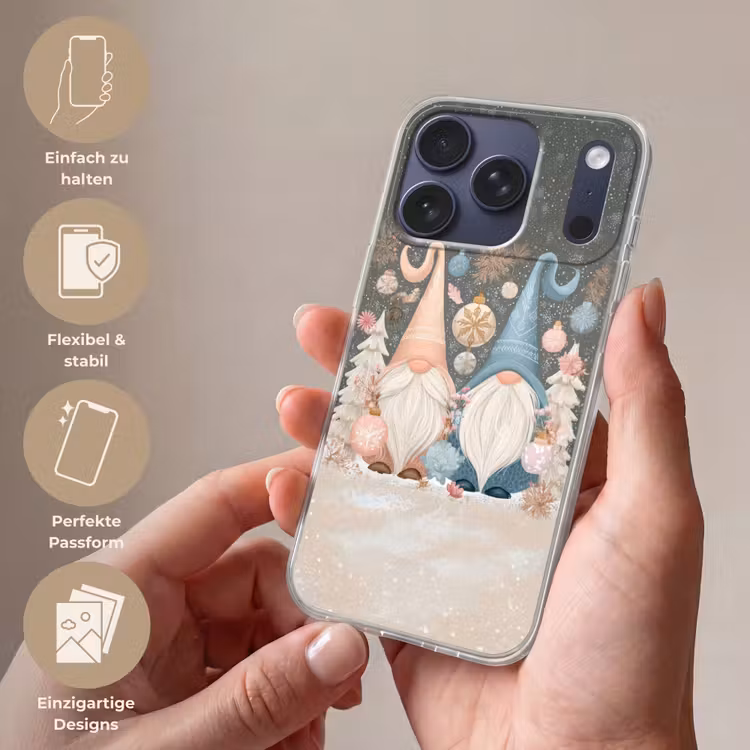 Kerst - Gnomen - Pastel Telefoonhoesje iPhone 17 Pro klein -sfeer3_DE