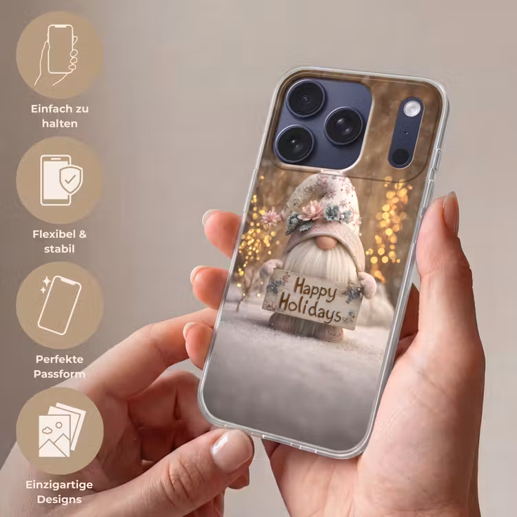 Kerst - Gnome - Bord - Kleurrijk Telefoonhoesje iPhone 17 Pro klein -sfeer3_DE
