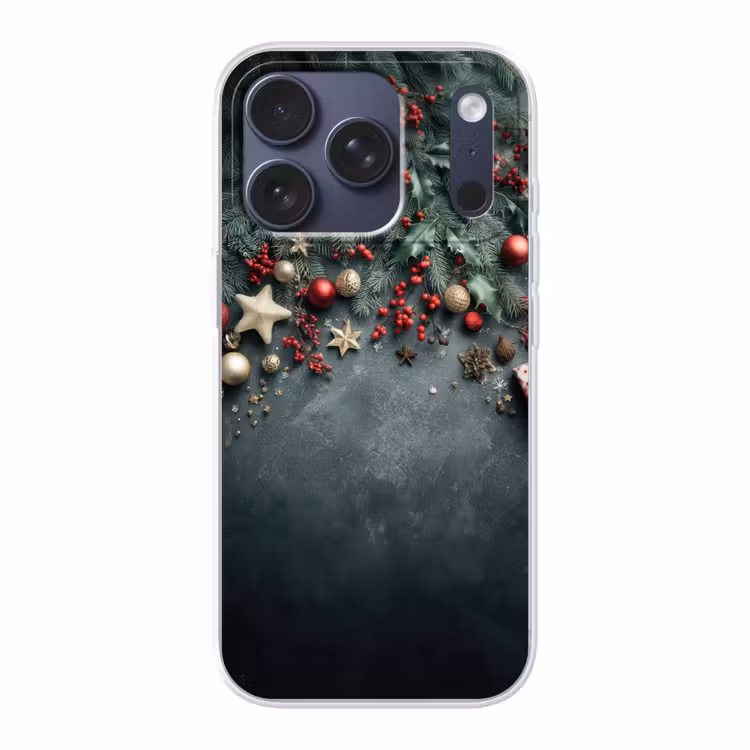 Kerstomlijsting - Hulst - Kleurrijk Telefoonhoesje iPhone 17 Pro klein -3d