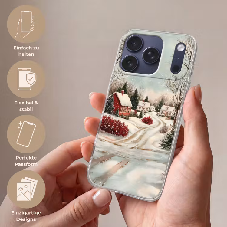Kerstsfeer - Landelijk - Rood Telefoonhoesje iPhone 17 Pro klein -sfeer3_DE