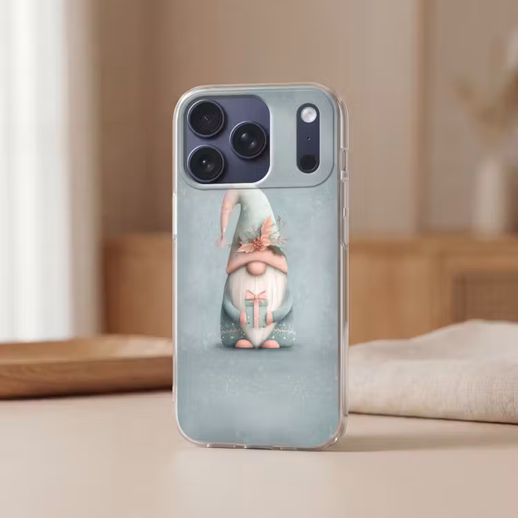 Kerstgnome - Cadeau - Groen Telefoonhoesje iPhone 17 Pro klein -sfeer2