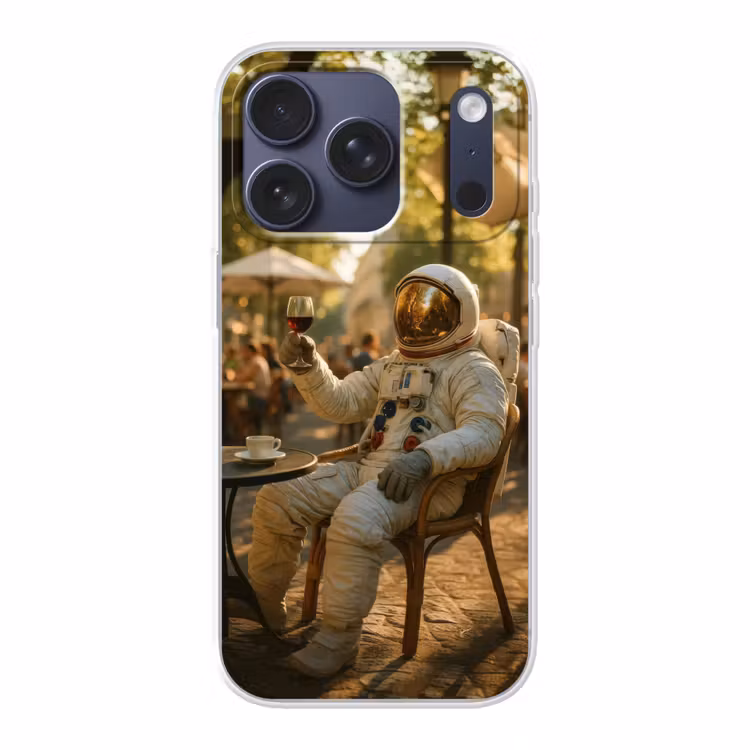 Wijn - Rood - Terras - Koffie Telefoonhoesje iPhone 17 Pro klein -3d