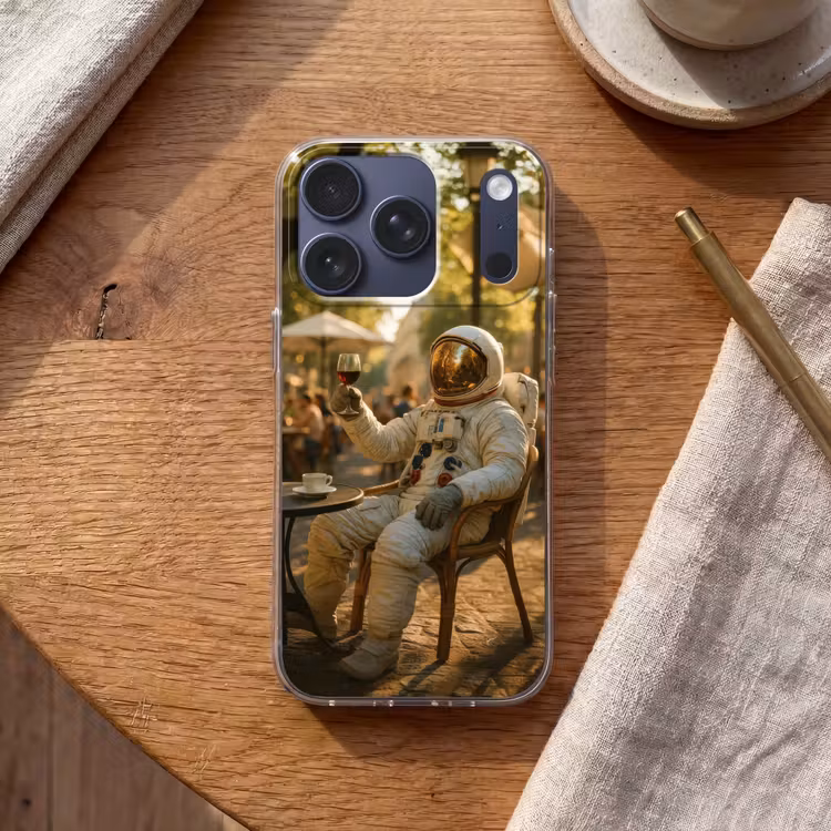 Wijn - Rood - Terras - Koffie Telefoonhoesje iPhone 17 Pro klein -sfeer1