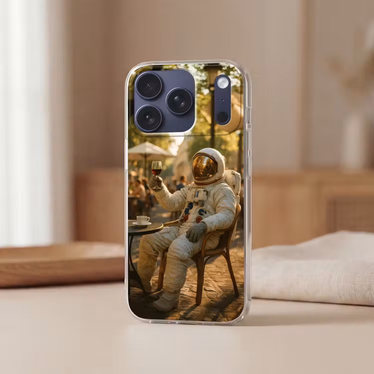 Wijn - Rood - Terras - Koffie Telefoonhoesje iPhone 17 Pro klein -sfeer2