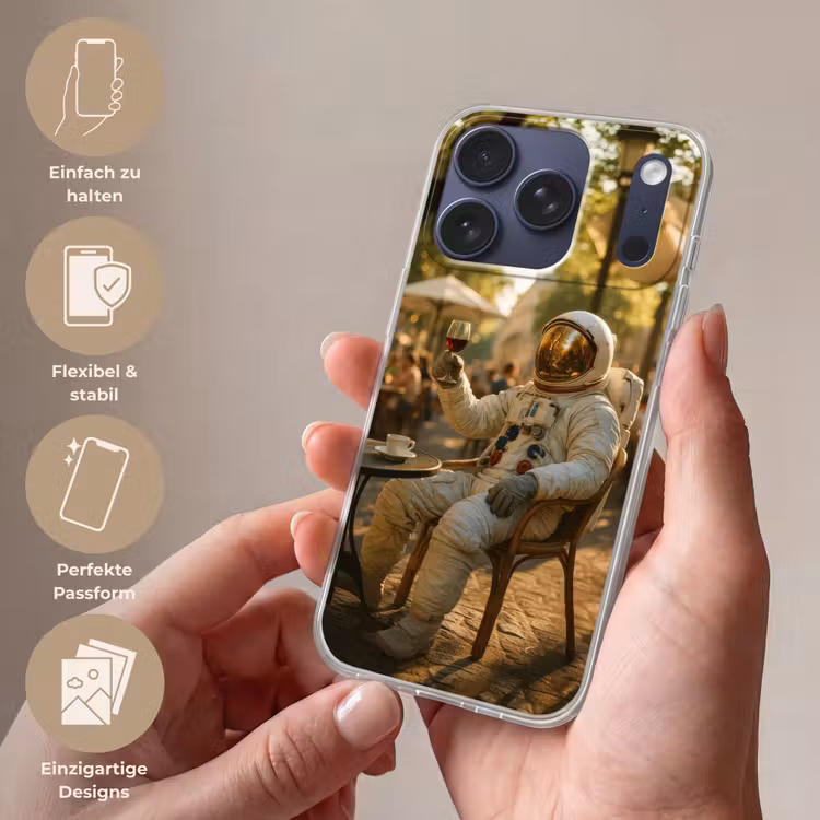 Wijn - Rood - Terras - Koffie Telefoonhoesje iPhone 17 Pro klein -sfeer3_DE