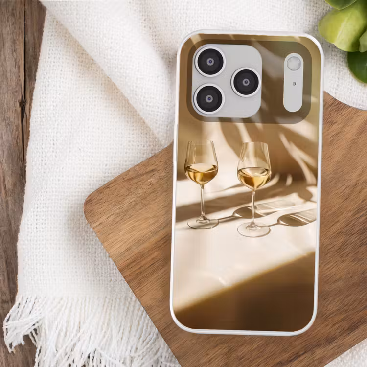 Wijn - Wijnglazen - Wit Telefoonhoesje iPhone 17 Pro klein -sfeer1