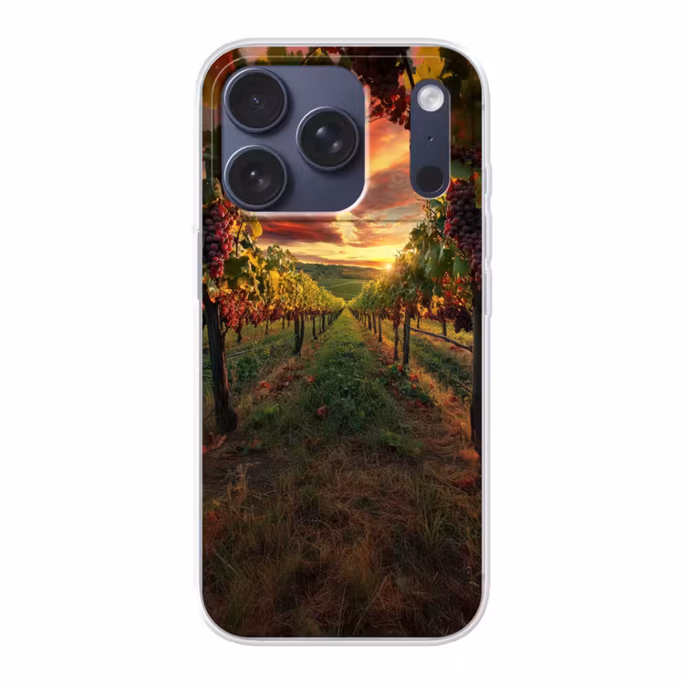 Wijngaard - Druiven - Zonsondergang Telefoonhoesje iPhone 17 Pro klein -3d