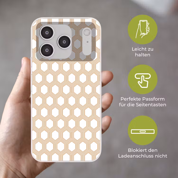 Wit - Patroon - Symmetrisch - Modern Telefoonhoesje iPhone 17 Pro klein 878 -sfeer3_DE