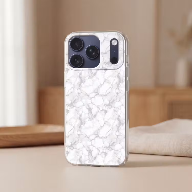 Wit - Marmer - Grijs Telefoonhoesje iPhone 17 Pro klein 878 -sfeer2
