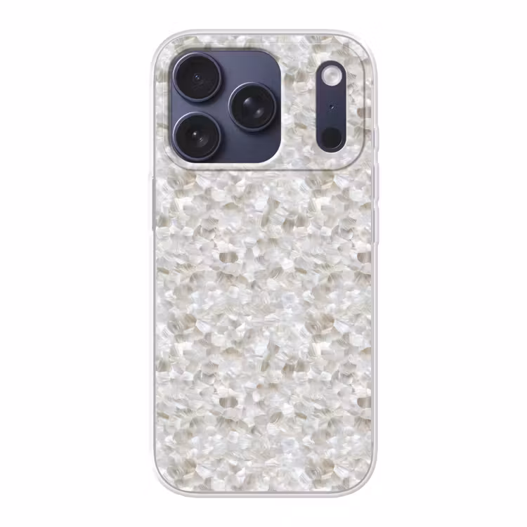 Wit - Penseelstreken - Reliëfeffect Telefoonhoesje iPhone 17 Pro klein 878 -3d
