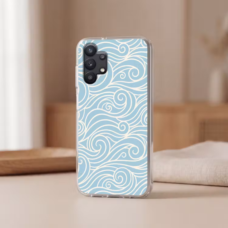 Golf - Abstract - Natuur - Modern - Blauw Telefoonhoesje Samsung Galaxy A32 5G klein -sfeer2