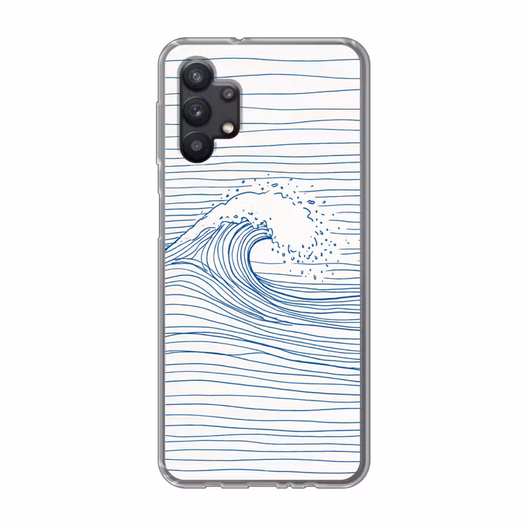 Golf - Brekende - Natuur - Minimalistisch - Blauw Telefoonhoesje Samsung Galaxy A32 5G klein -3d
