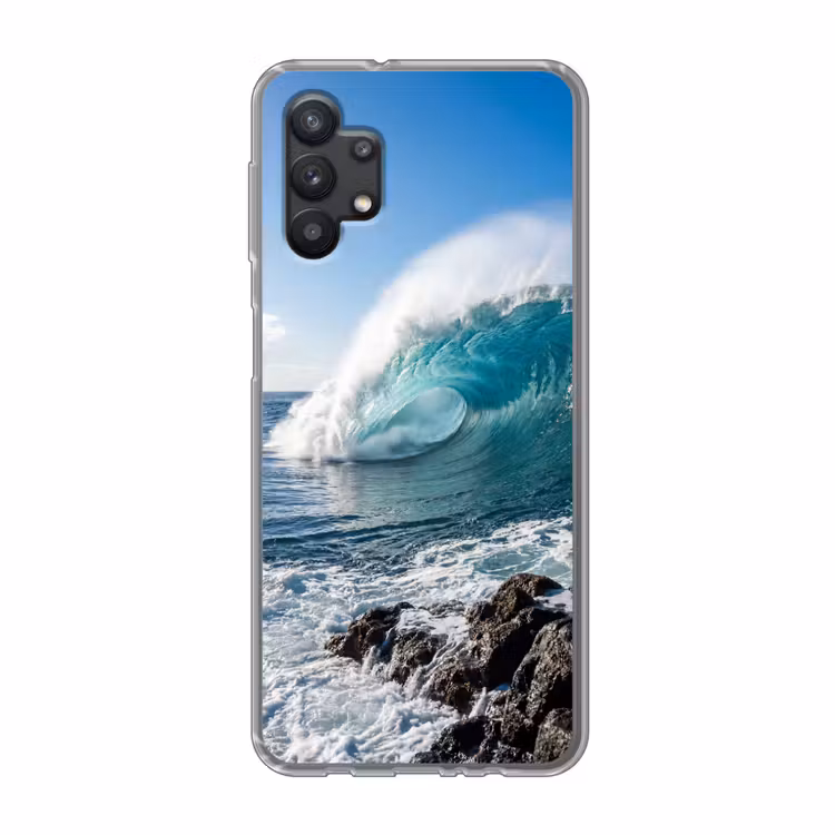 Golf - Oceaan - Brekend - Water - Blauw Telefoonhoesje Samsung Galaxy A32 5G klein -3d
