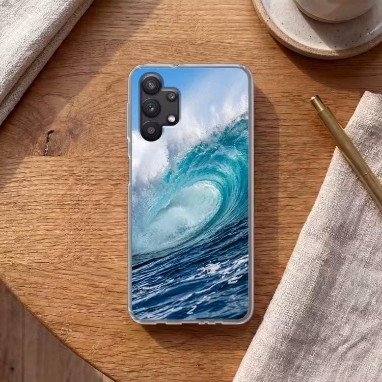 Golf - Oceaan - Water - Dynamisch - Blauw Telefoonhoesje Samsung Galaxy A32 5G klein -sfeer1