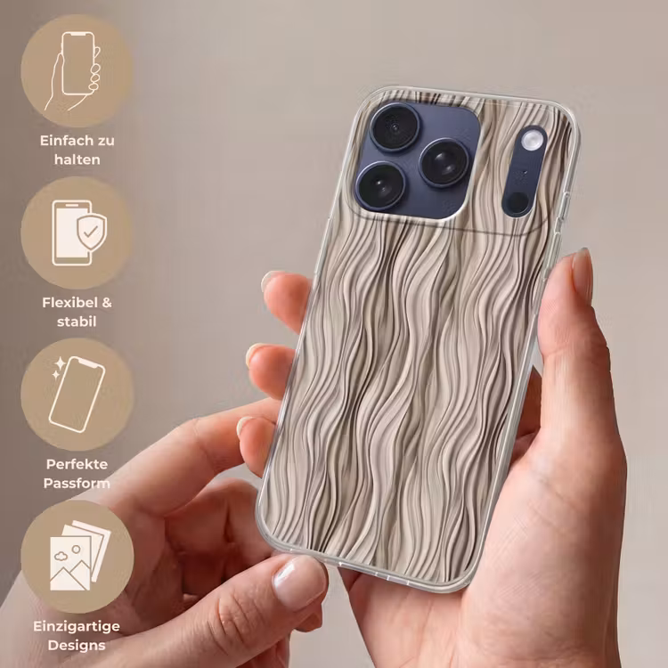 Golven - 3D - Crème Telefoonhoesje iPhone 17 Pro klein 878 -sfeer3_DE